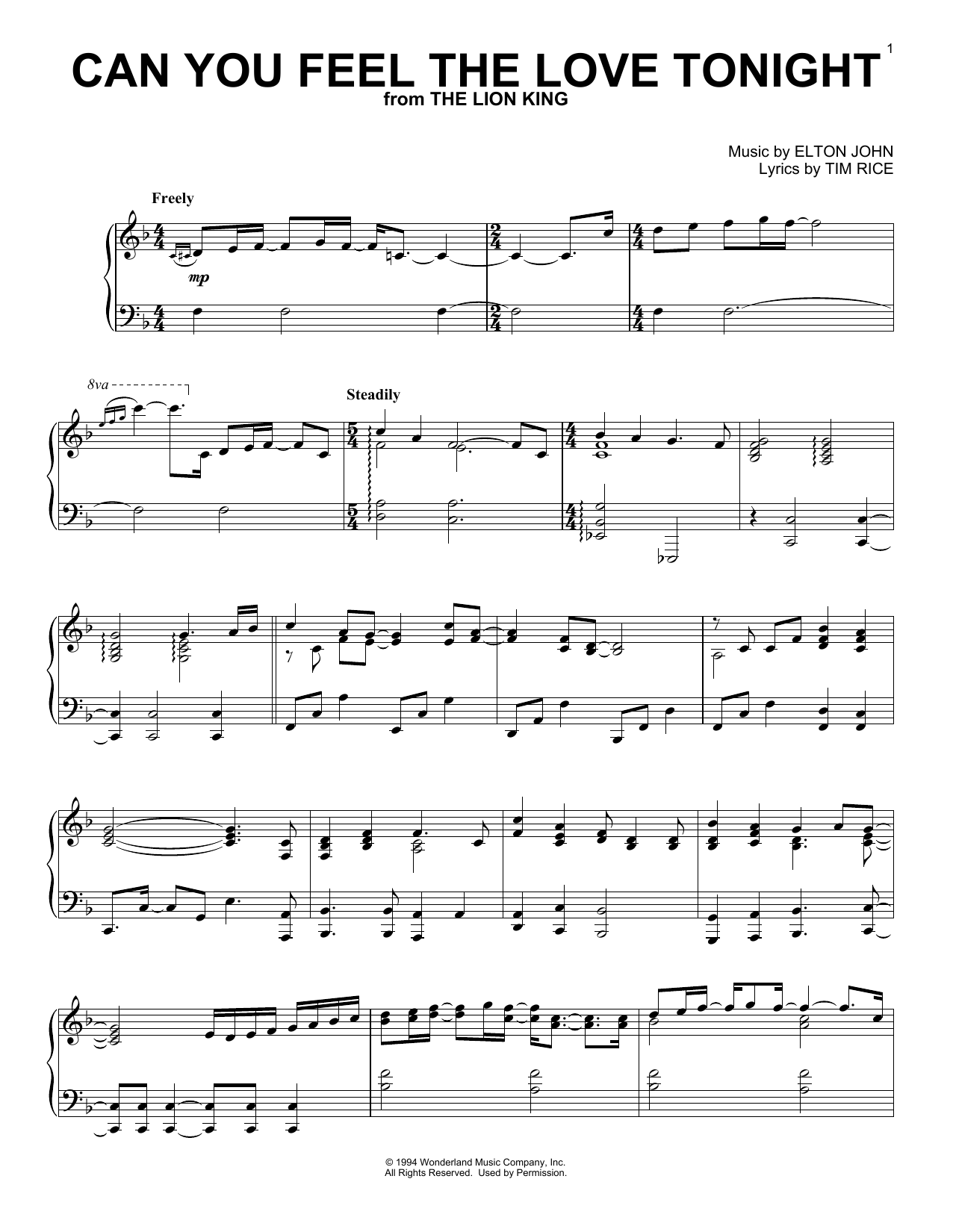 Produktbild zu: Can You Feel The Love Tonight (from The Lion King)