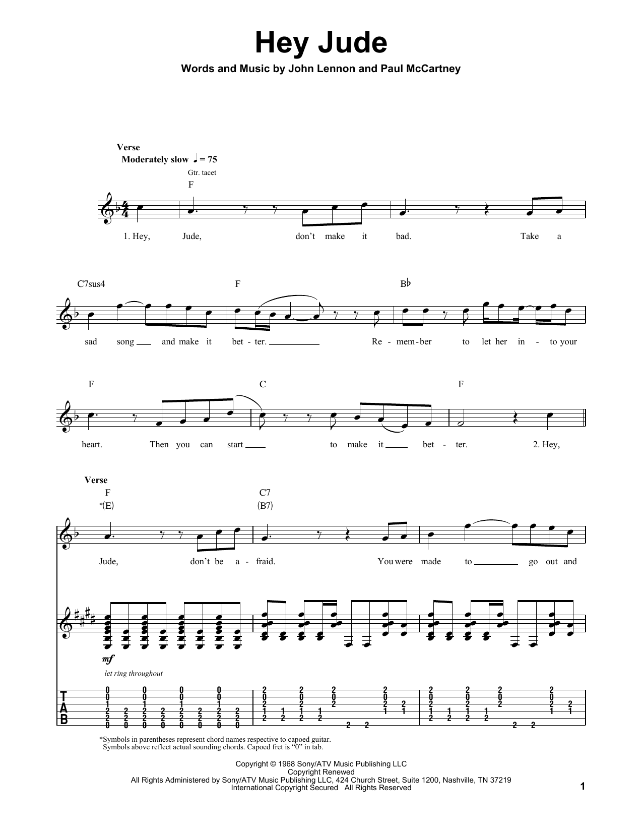 Produktgalerie: Seite 1 von 1 Hey Jude, The Beatles, Gitarre