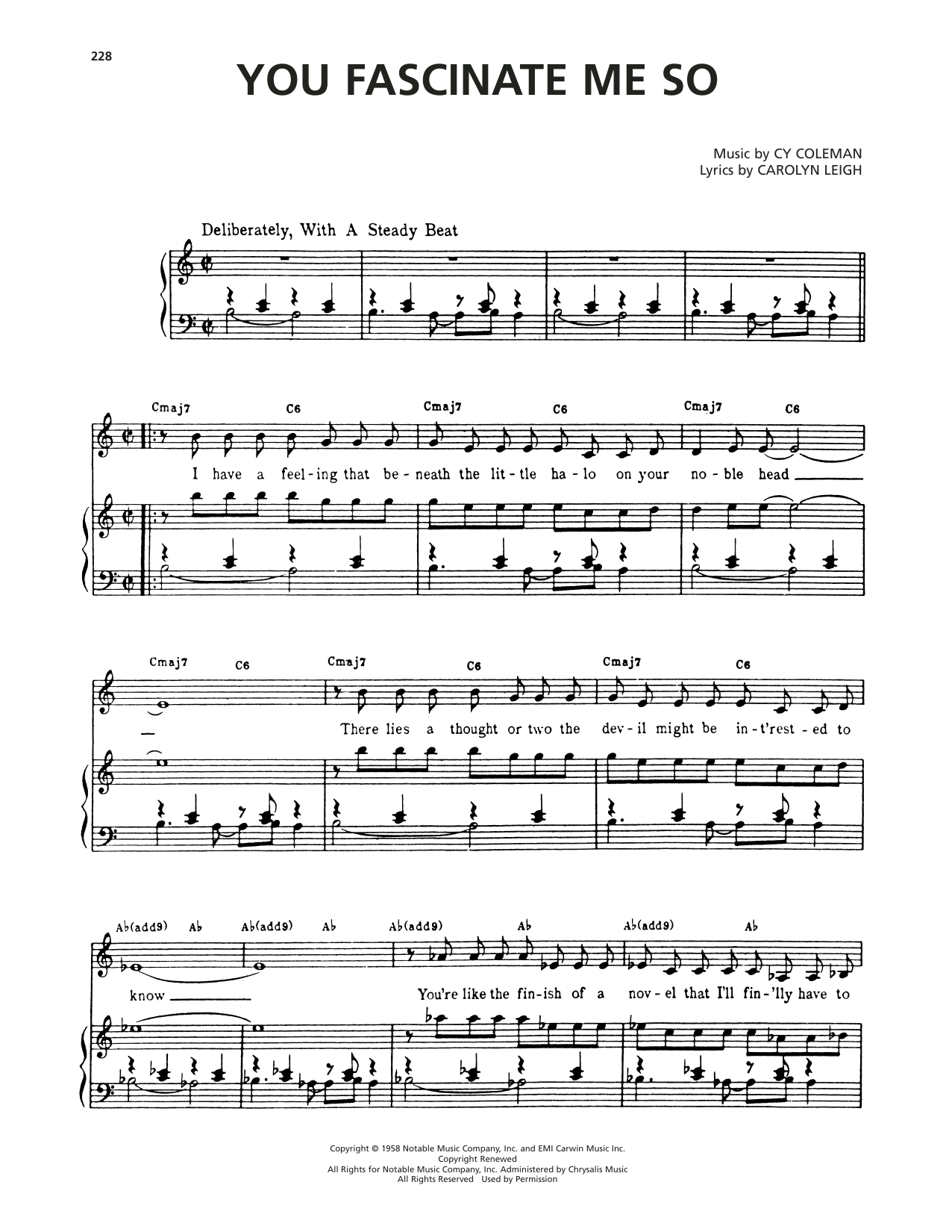 Produktgalerie: Seite 1 von 1 You Fascinate Me So (from Wildcat), Cy Coleman, Gesang, Gitarre, Klavier