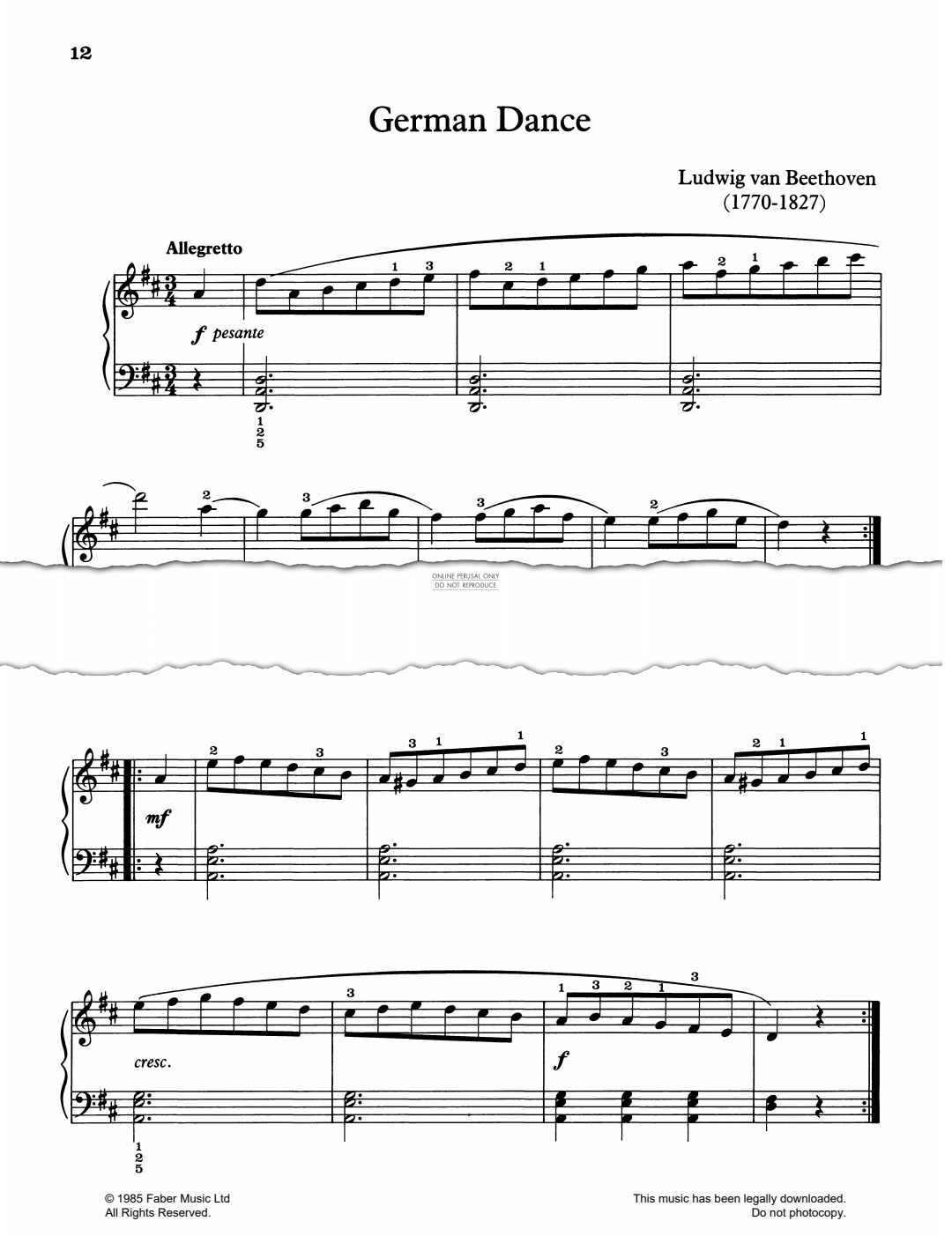 Produktgalerie: Seite 1 von 1 German Dance, Ludwig van Beethoven, Klavier