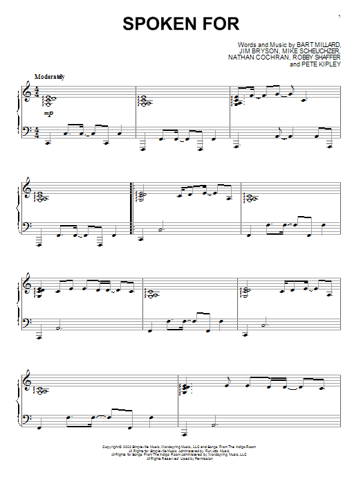 Product gallery: Page 1 of 1 Spoken For, MercyMe