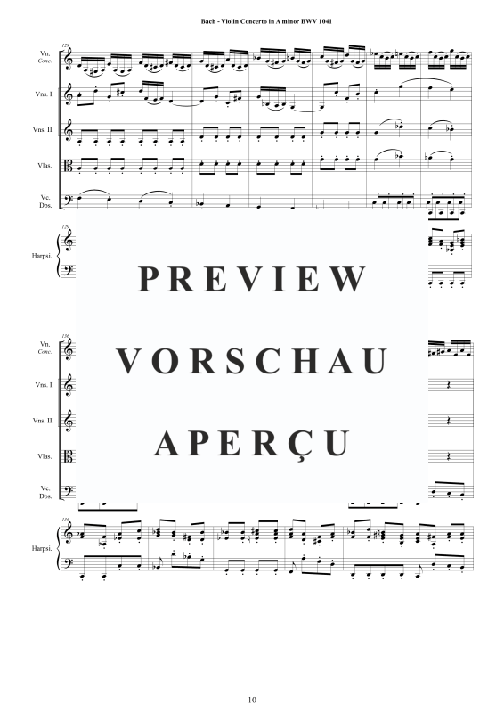 Product gallery: Page 11 of 11 Violin Concerto in A minor BWV 1041, , Mixed Ensemble: Violin, Strings and Harpsichord Bc