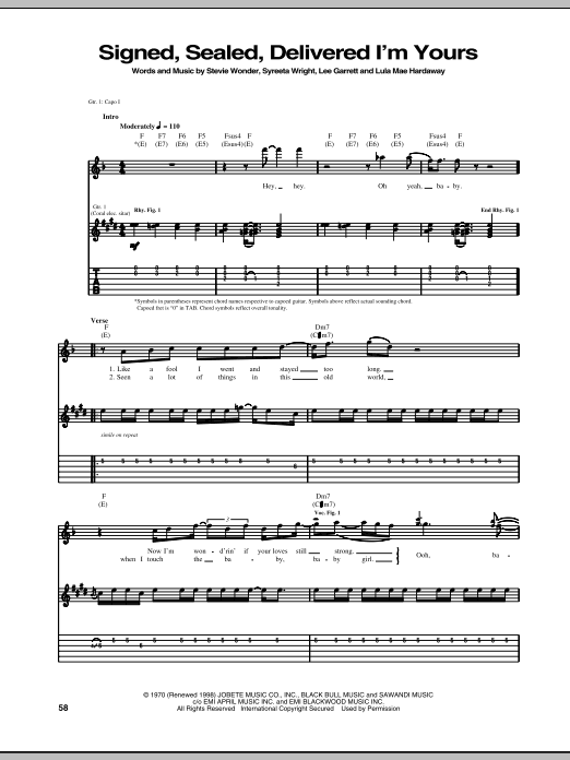 Product gallery: Page 1 of 1 Signed, Sealed, Delivered I'm Yours, Stevie Wonder
