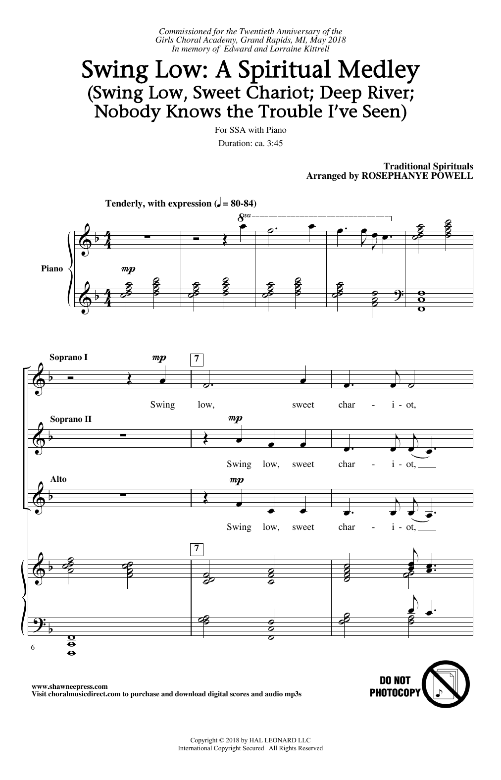 Produktgalerie: Seite 1 von 1 Swing Low: A Choral Medley, Rosephanye Powell, Chor