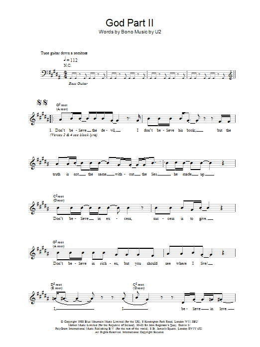 Produktgalerie: Seite 1 von 1 God Part II, U2, Melodieinstrument