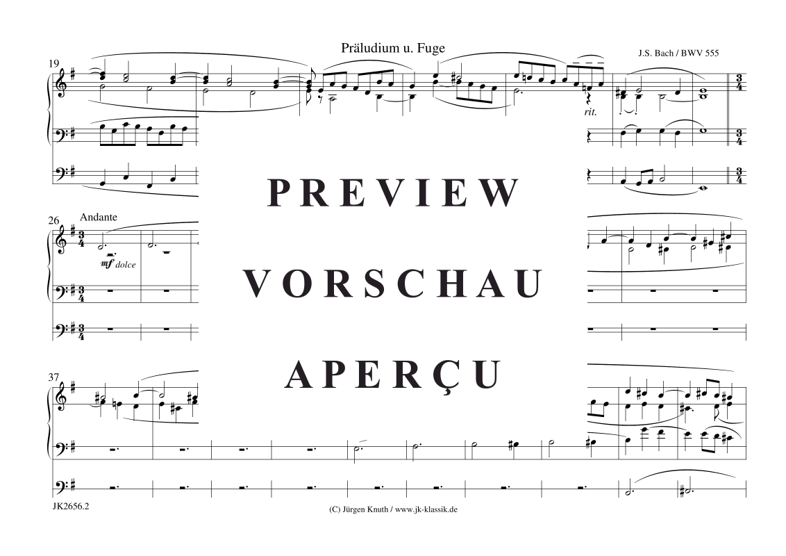 Produktgalerie: Seite 3 von 5 Präludium u. Fuge BWV 555 , , (Orgel Solo)