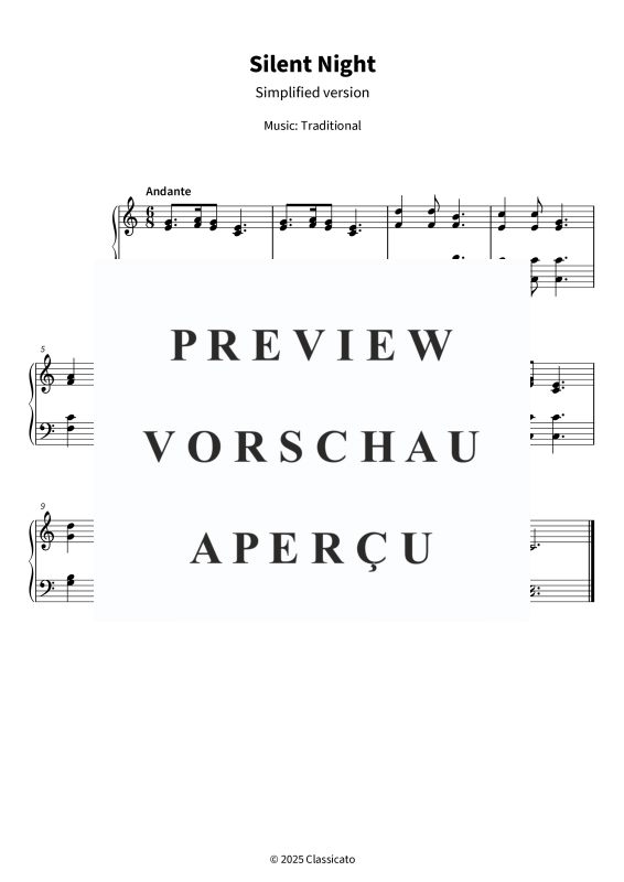 Product gallery: Page 5 of 5 Silent Night - Simplified version, , Piano Solo