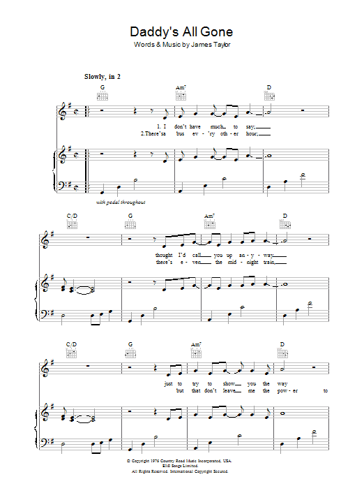 Produktgalerie: Seite 1 von 1 Daddy's All Gone, James Taylor, Gesang, Gitarre, Klavier