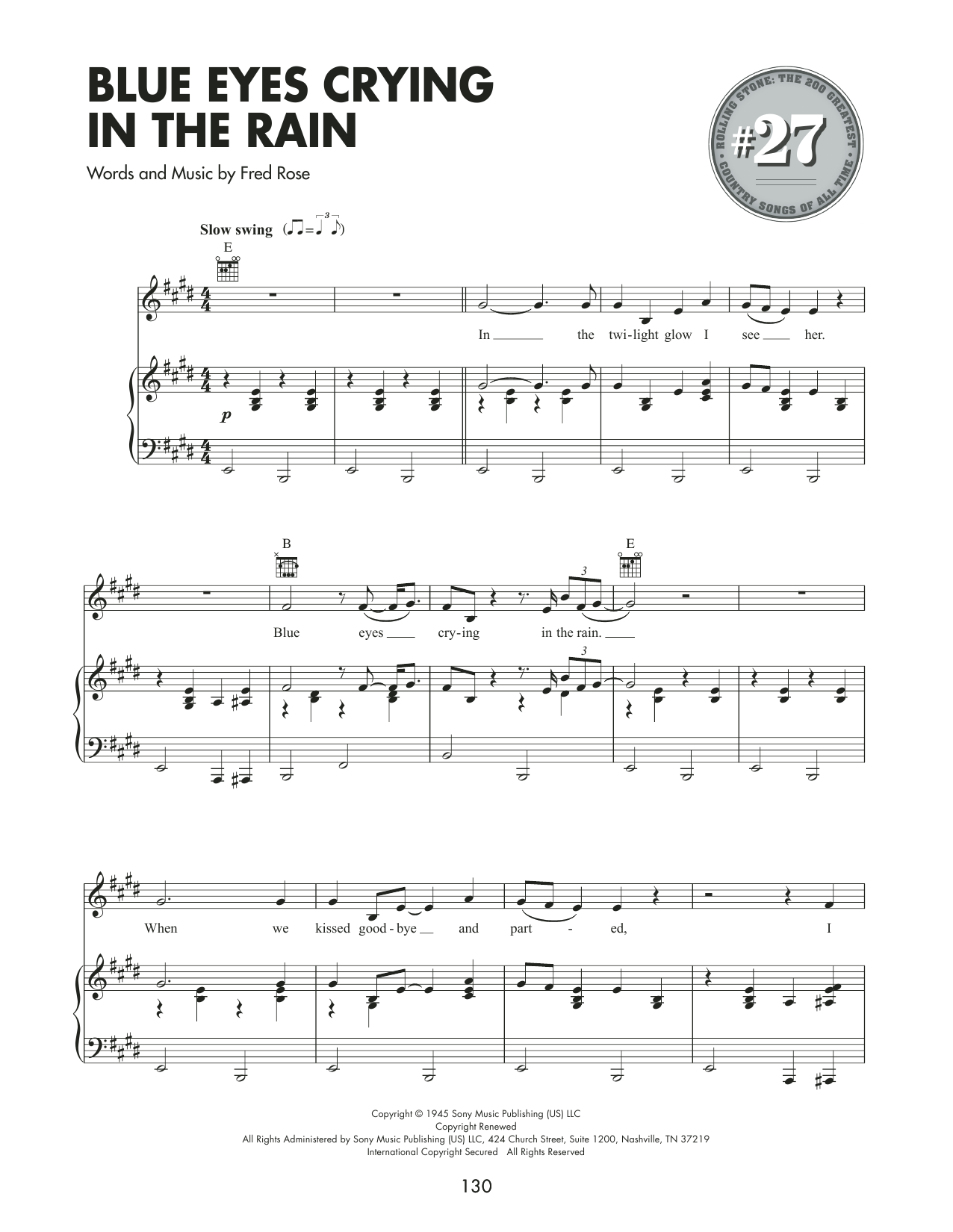 Produktgalerie: Seite 1 von 1 Blue Eyes Crying In The Rain, Willie Nelson, Gesang, Gitarre, Klavier