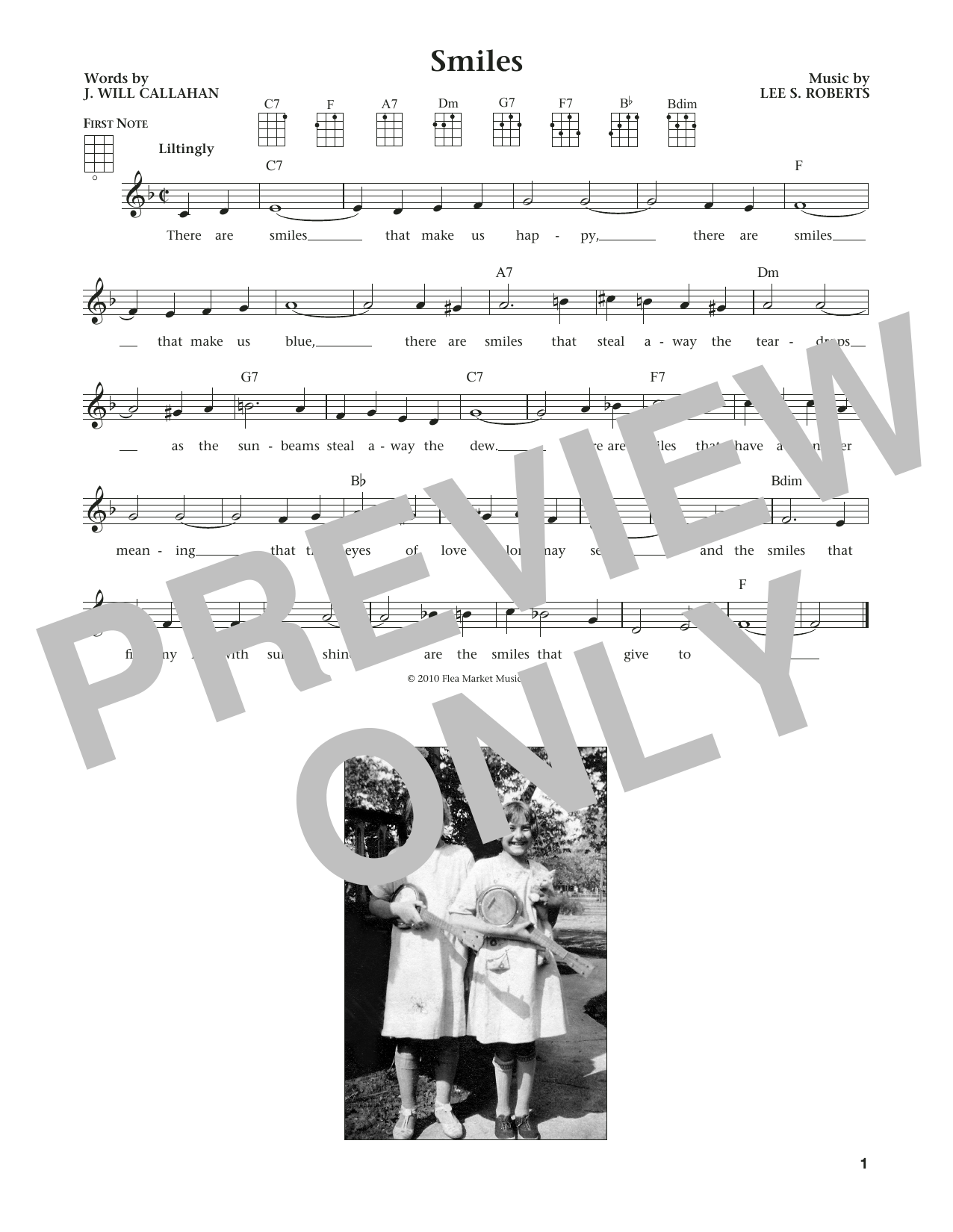 Product gallery: Page 1 of 1 Smiles (from The Daily Ukulele) (arr. Liz and Jim Beloff), Lee S. Roberts