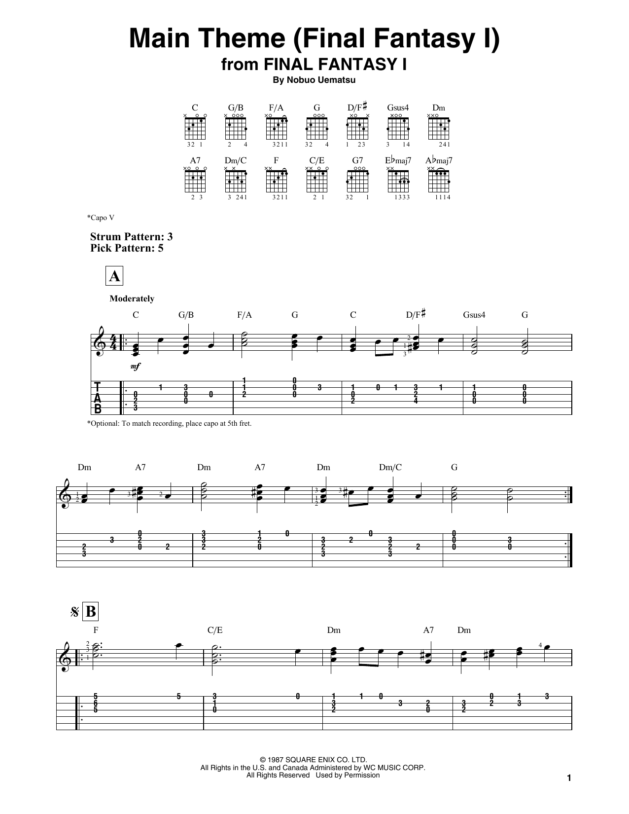 Product gallery: Page 1 of 1 Main Theme (Final Fantasy I), Nobuo Uematsu