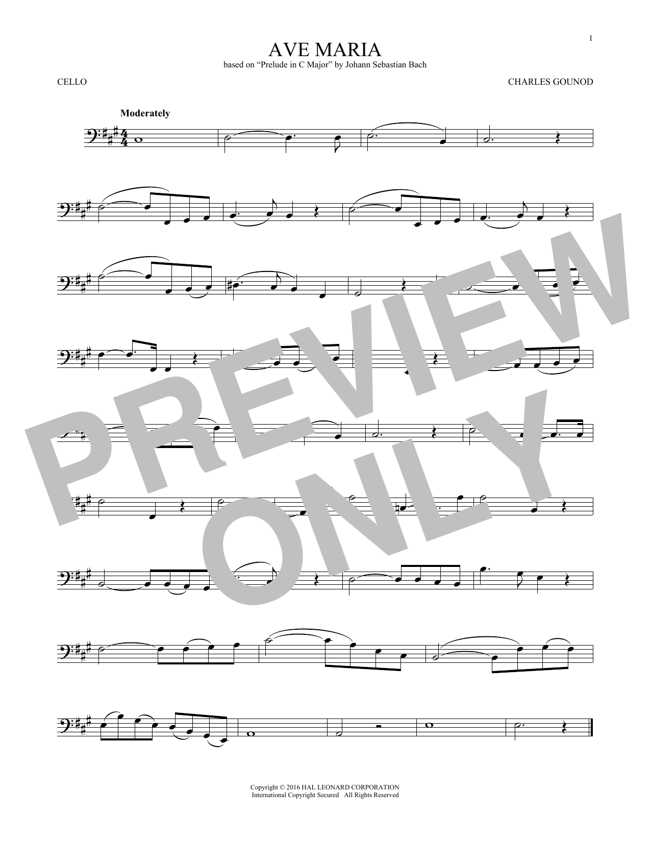 Produktgalerie: Seite 1 von 1 Ave Maria, Johann Sebastian Bach, Violoncello