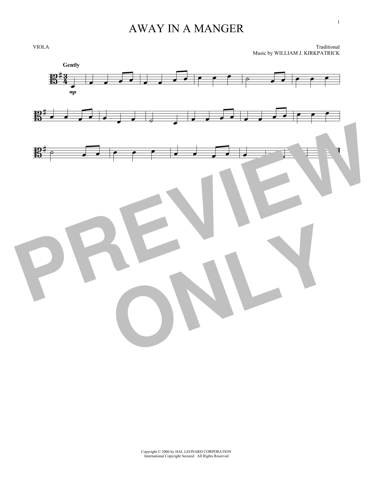 Product gallery: Page 1 of 1 Away In A Manger, William J. Kirkpatrick