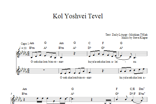 Product gallery: Page 1 of 1 Kol Yoshvei Tevel, Steve Klaper