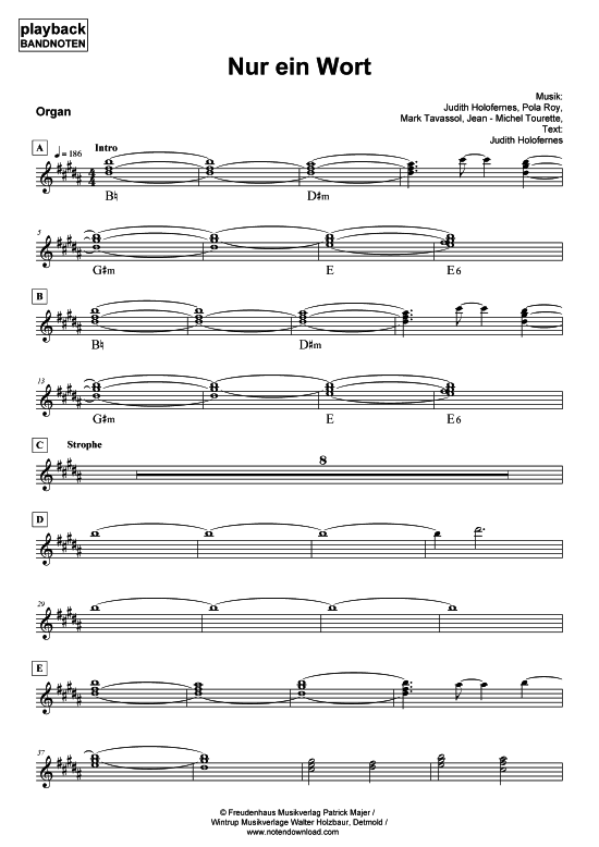 Product picture to: Nur ein Wort - Orgel KeyboardWir sind Helden