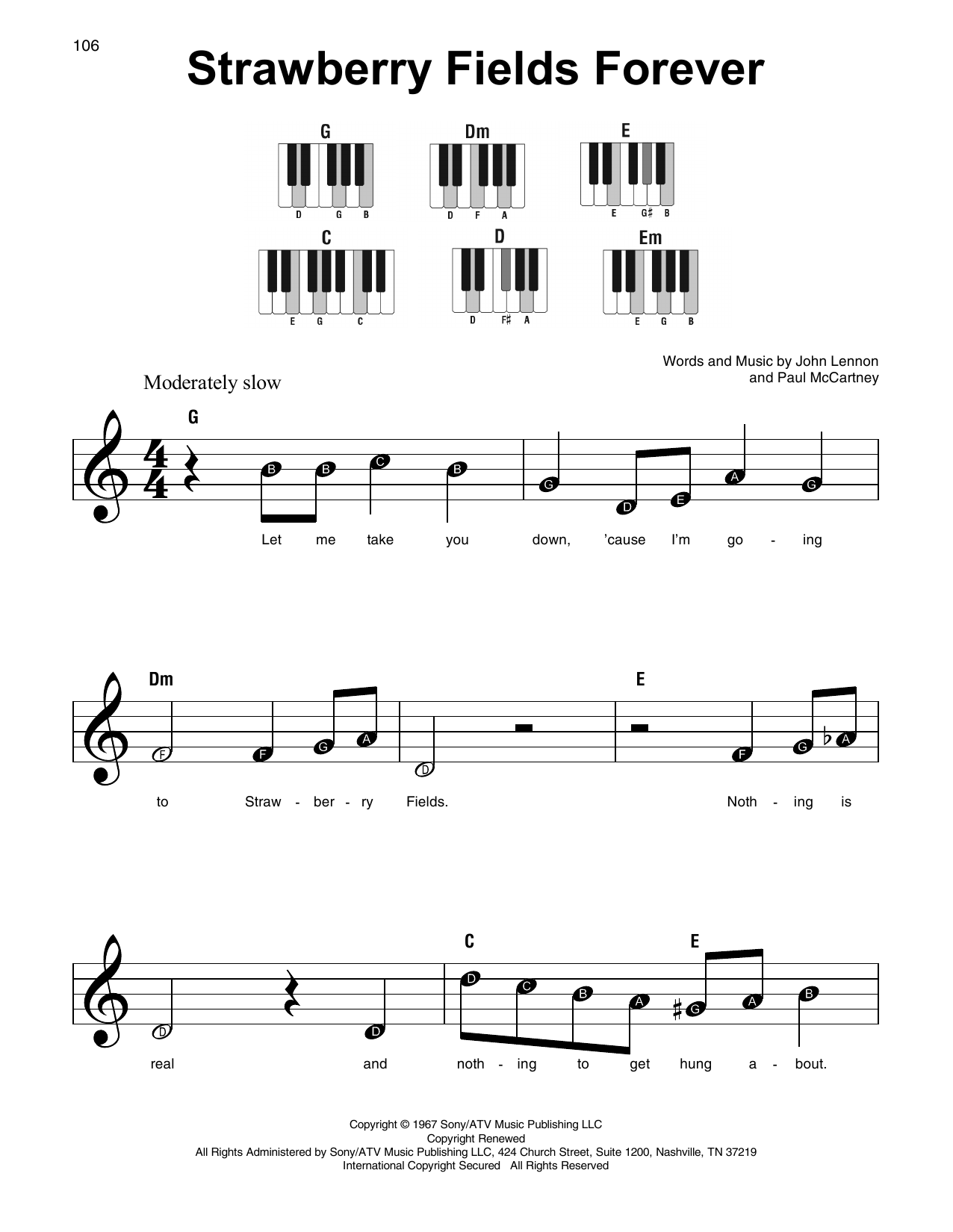 Produktgalerie: Seite 1 von 1 Strawberry Fields Forever, The Beatles, Klavier