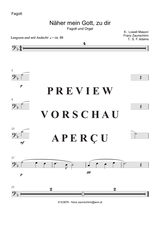 Product gallery: Page 4 of 5 Näher mein Gott zu dir , , (bassoon + organ)