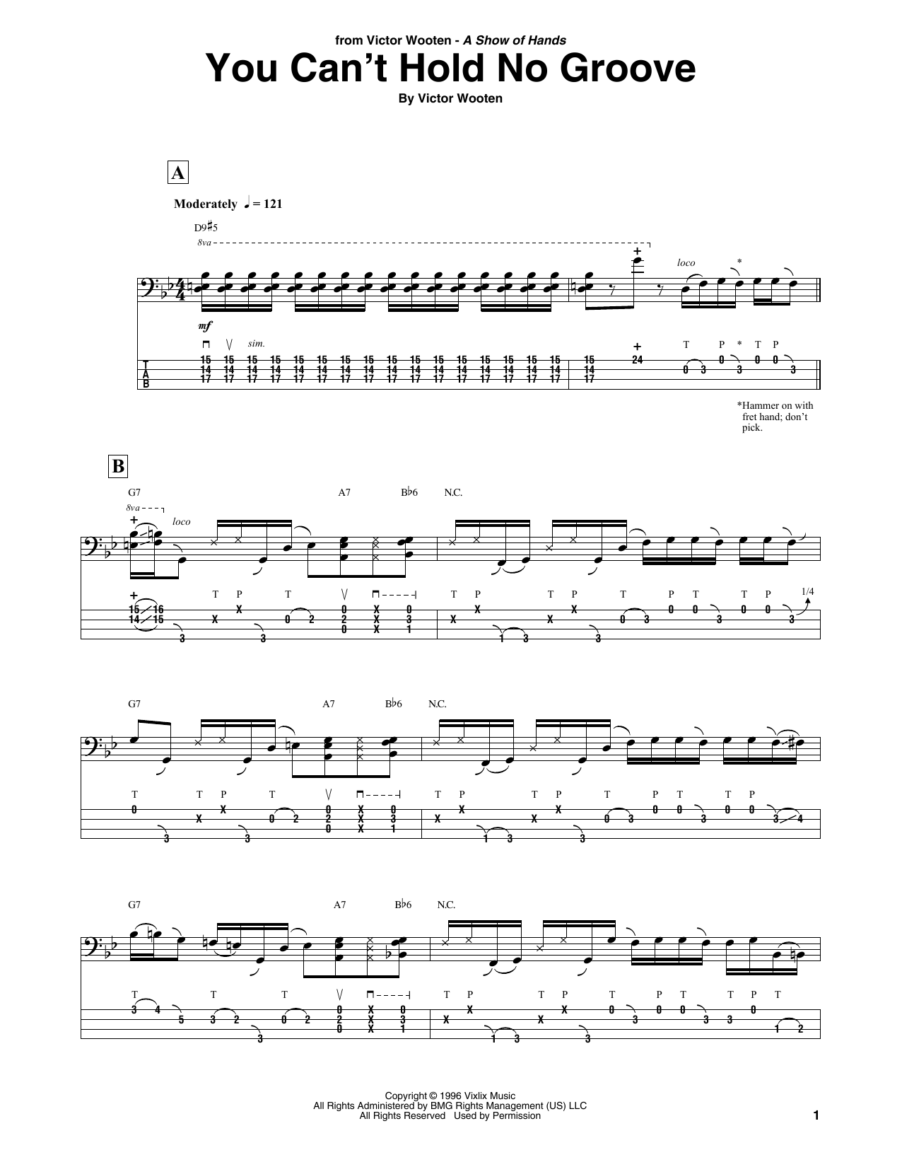 Produktgalerie: Seite 1 von 1 You Can't Hold No Groove, Victor Wooten, E-Bass