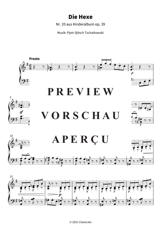 Product gallery: Page 4 of 5 Die Hexe - Nr. 20 aus Kinderalbum op. 39 , , Piano Solo