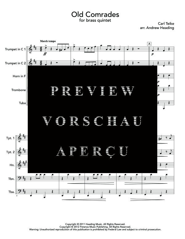 Produktgalerie: Seite 5 von 11 Old Comrades, , (Blechbläser Quintett)