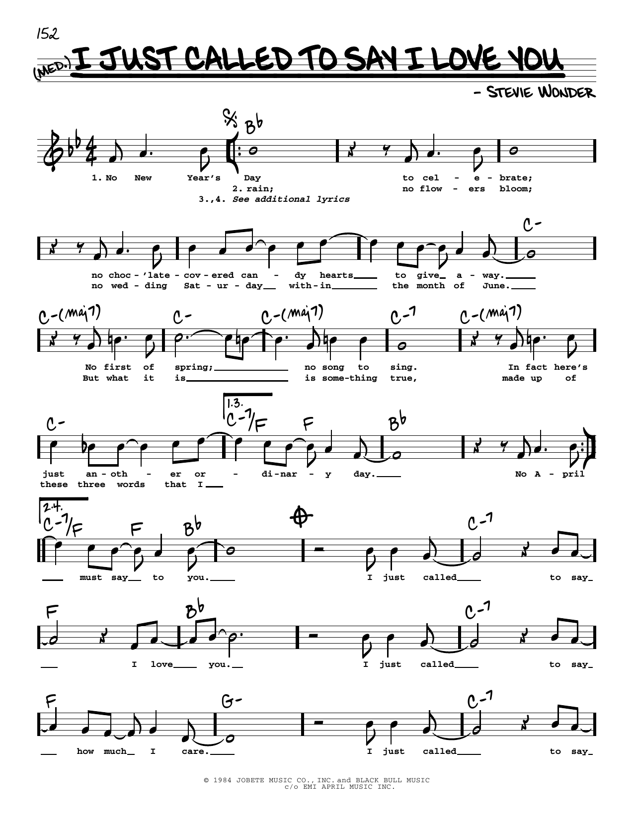 Produktgalerie: Seite 1 von 1 I Just Called To Say I Love You (High Voice), Stevie Wonder