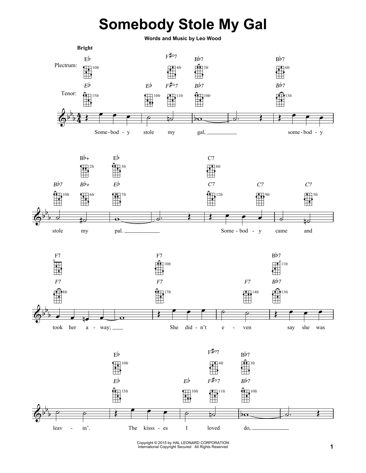 Produktgalerie: Seite 1 von 1 Somebody Stole My Gal, Leo Wood, Banjo