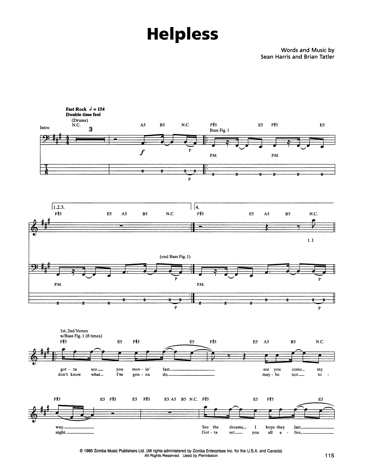 Produktgalerie: Seite 1 von 1 Helpless, Metallica, E-Bass