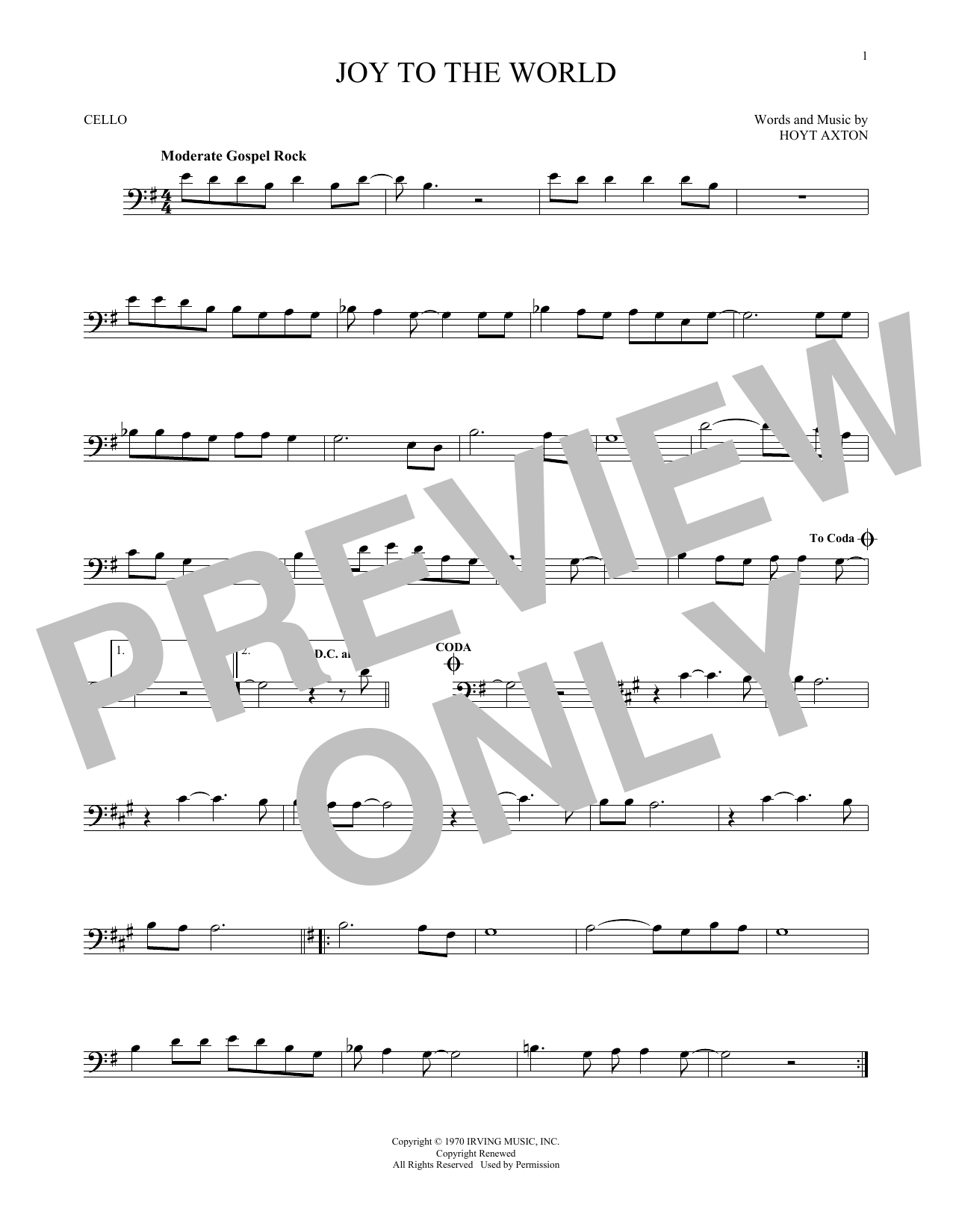 Produktgalerie: Seite 1 von 1 Joy To The World, Three Dog Night, Violoncello