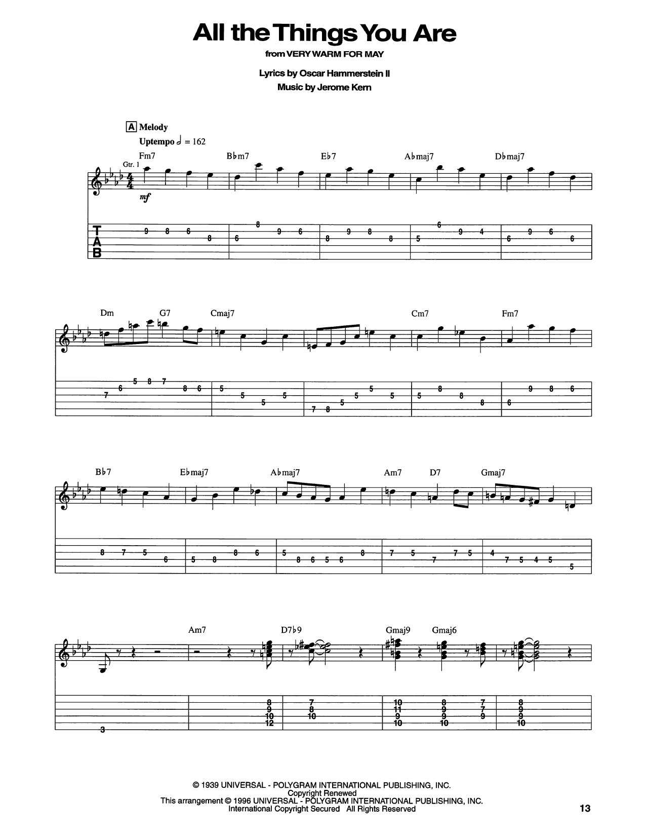 Produktgalerie: Seite 1 von 1 All The Things You Are (from Very Warm For May) (arr. Jack Grassel), Jack Leonard with Tommy Dorsey Orchestra, Gitarre