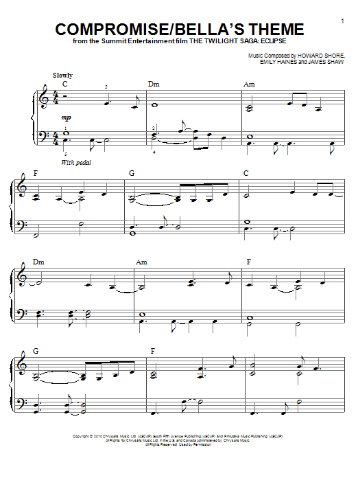 Produktbild zu: Compromise/Bella's Theme