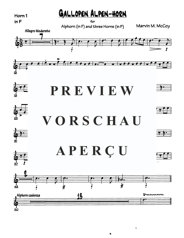 Produktgalerie: Seite 9 von 11 Gallopen, , Alphorn in F und Klavier oder Horn Trio