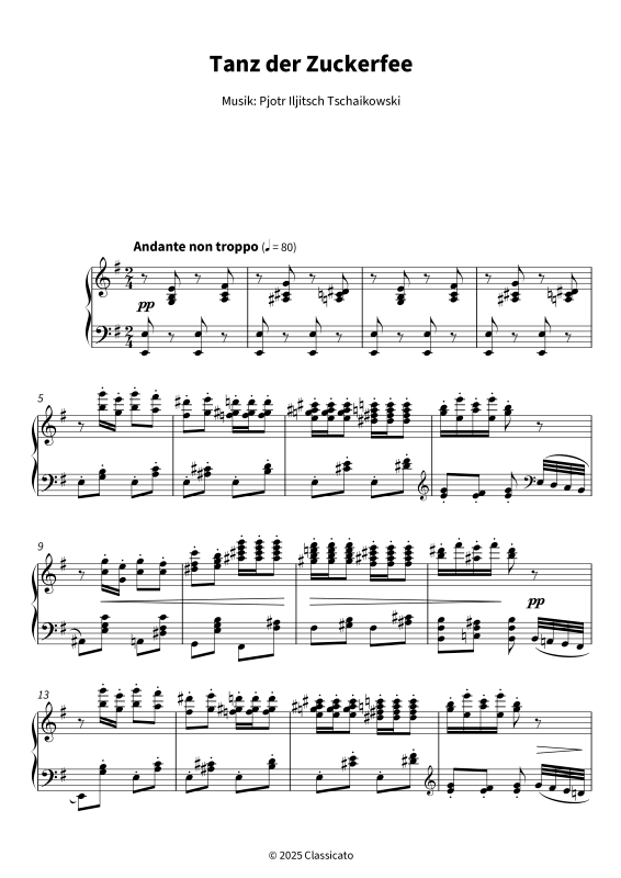 Product gallery: Page 1 of 8 Tanz der Zuckerfee - Aus dem Ballett ‚Der Nussknacker´, , Piano solo