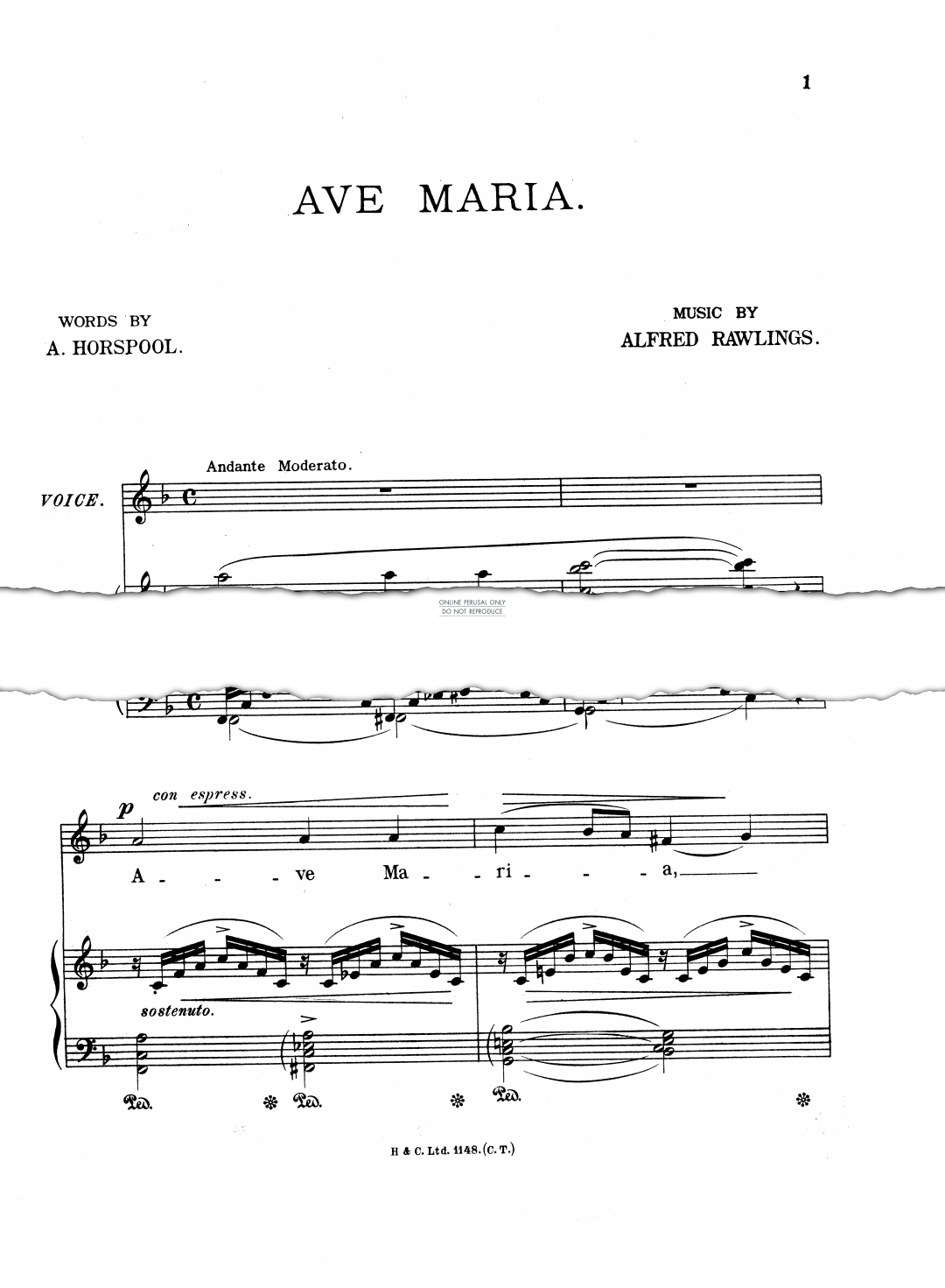 Product gallery: Page 1 of 1 Ave Maria, Alfred Rawlings