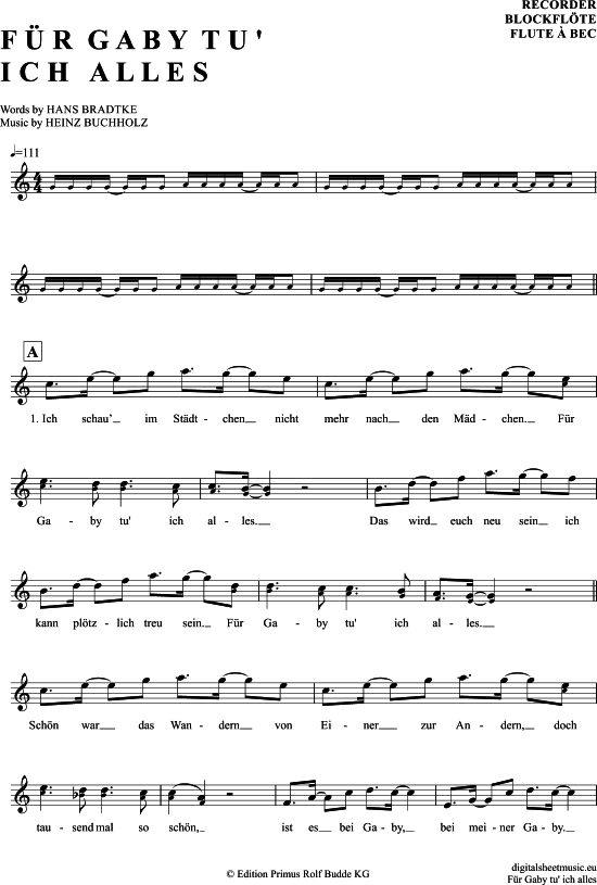 Product gallery: Page 1 of 4 Für Gaby tu ich alles , Böttcher, Gerd, (recorder)