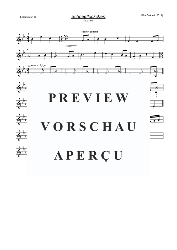 gallery: Schneeflöckchen,Weißröckchen, , Flexibles Quartett Stimmen in C, B, Es, F und C Bass