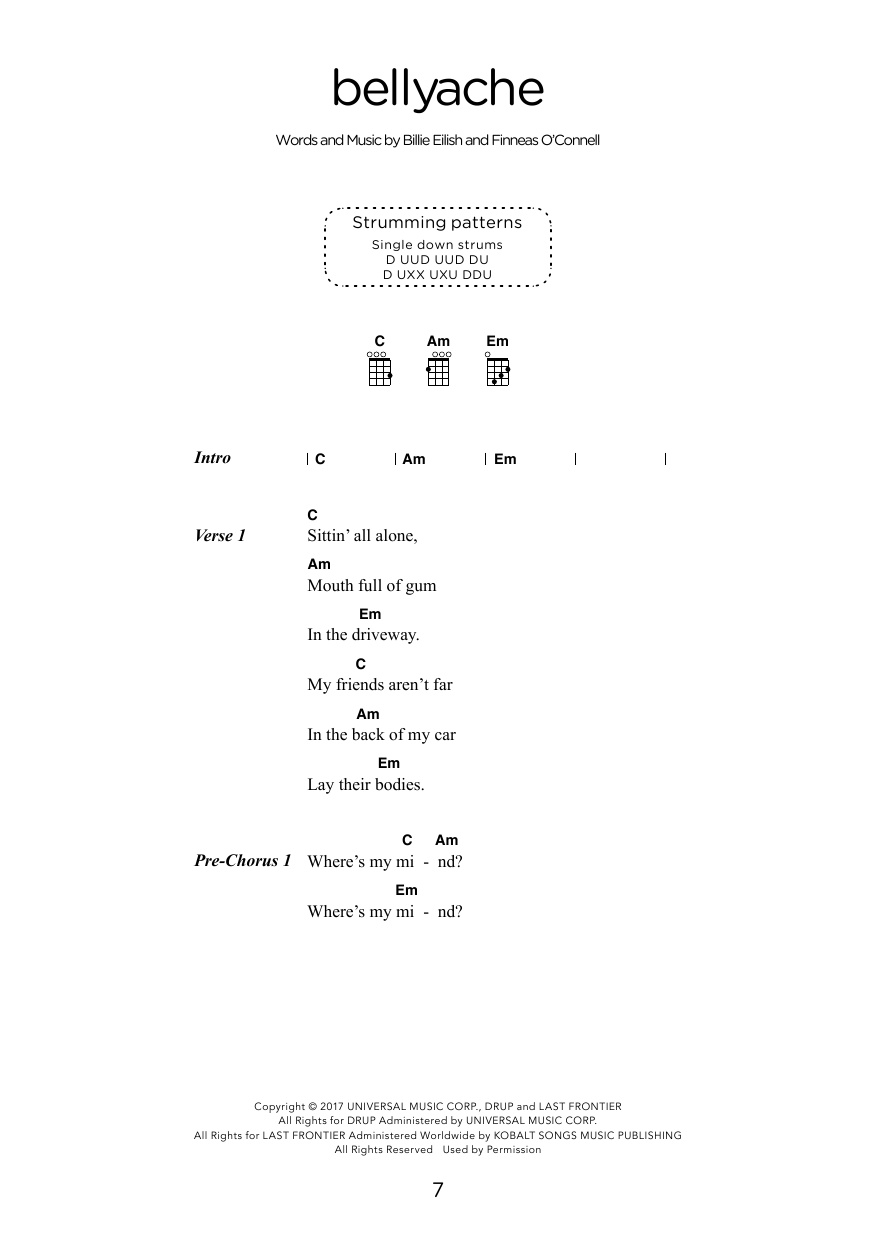 Product gallery: Page 1 of 1 bellyache (arr. Elise Ecklund), Billie Eilish