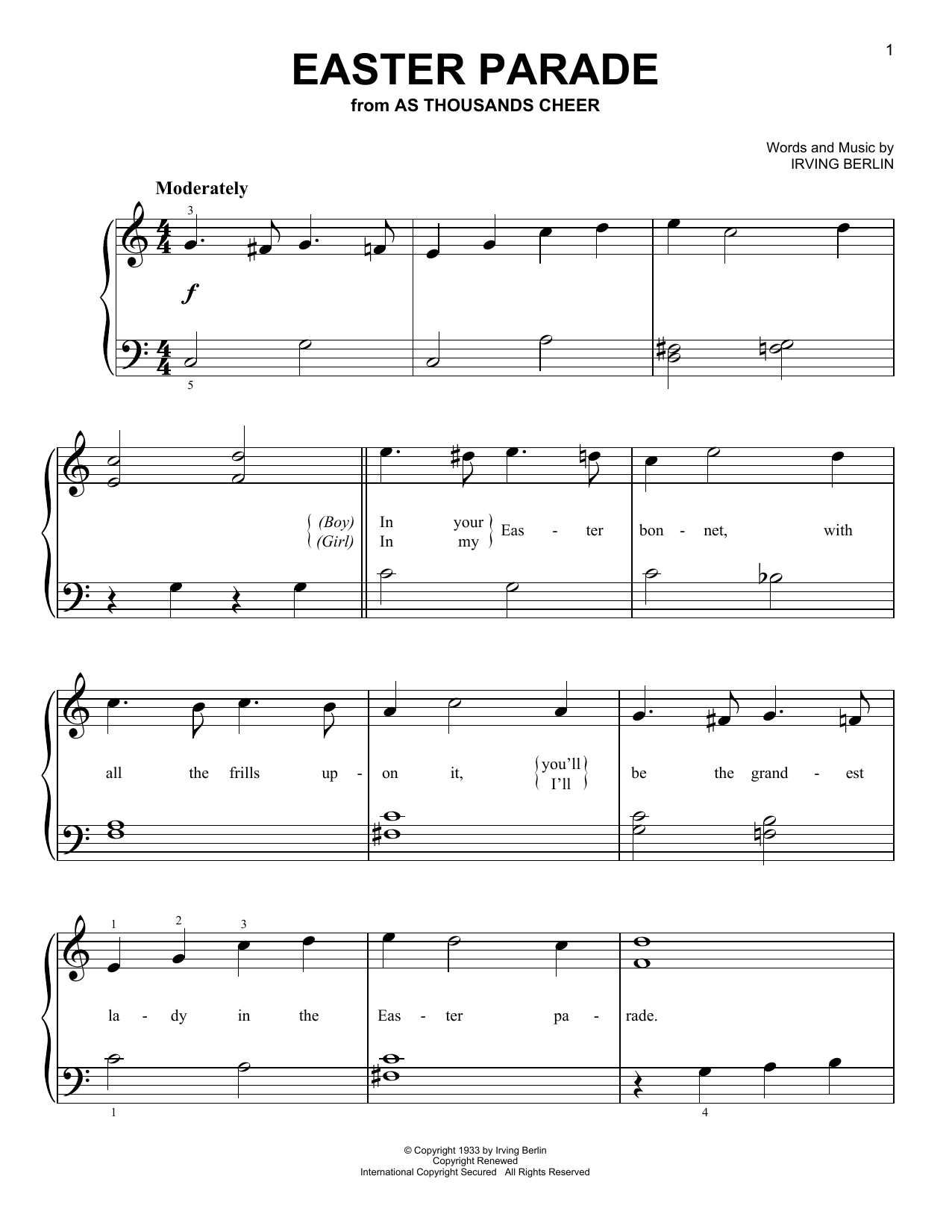 Produktgalerie: Seite 1 von 1 Easter Parade, Irving Berlin, Klavier