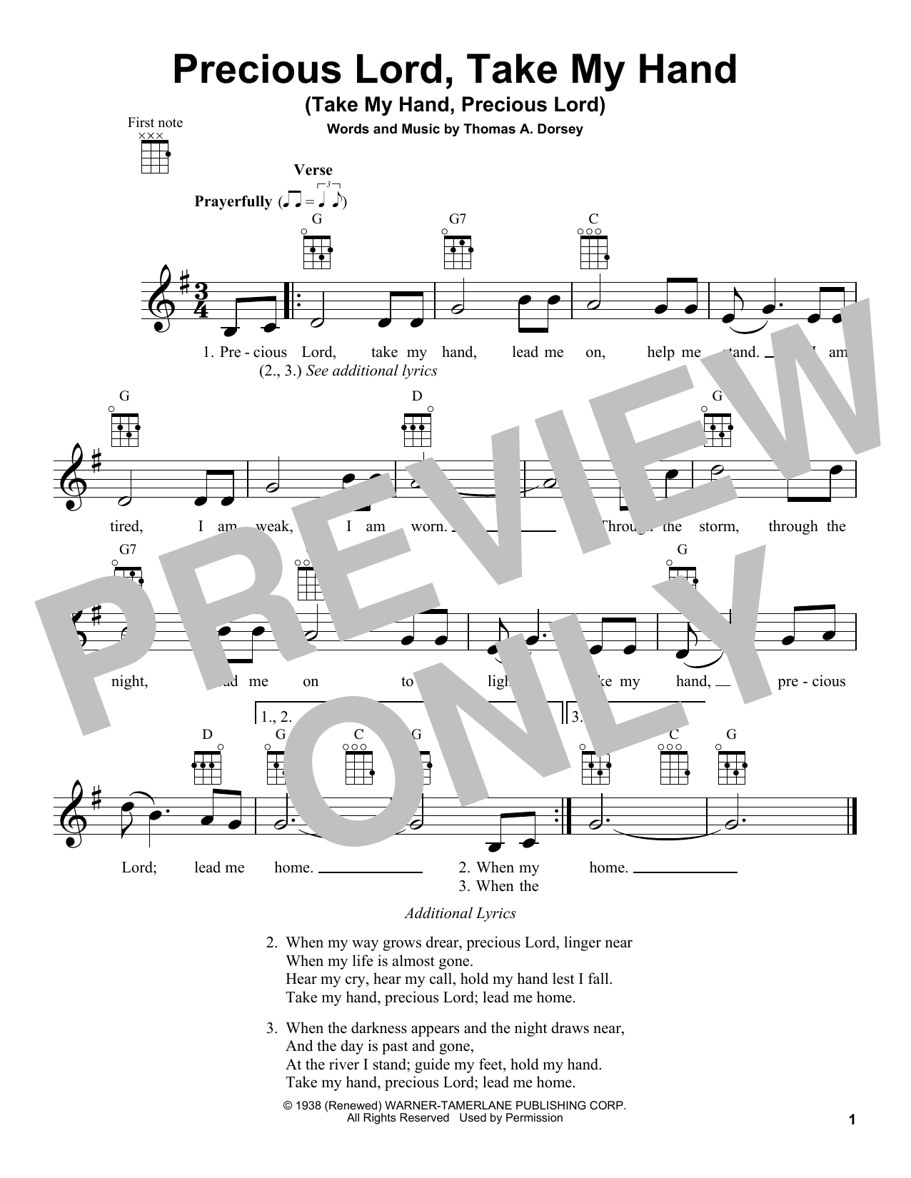Product gallery: Page 1 of 1 Precious Lord, Take My Hand (Take My Hand, Precious Lord), Thomas A. Dorsey