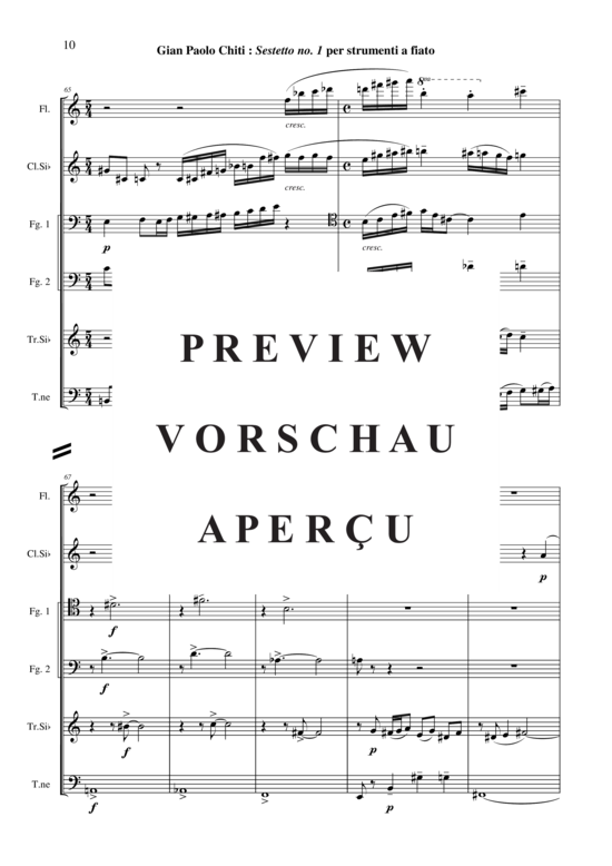 Product gallery: Page 11 of 21 Sestetto no.1 , , (flute, clarinet, 2x bassoon, trumpet, trombone)