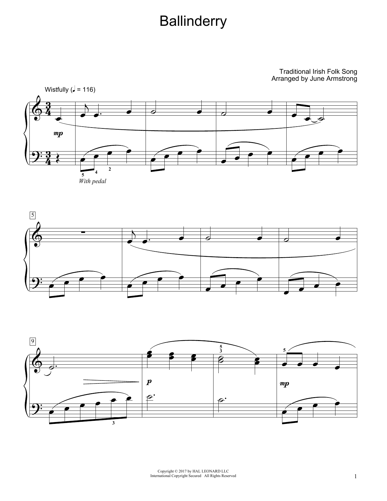 Product gallery: Page 1 of 1 Ballinderry (arr. June Armstrong), Traditional Irish Folk Song