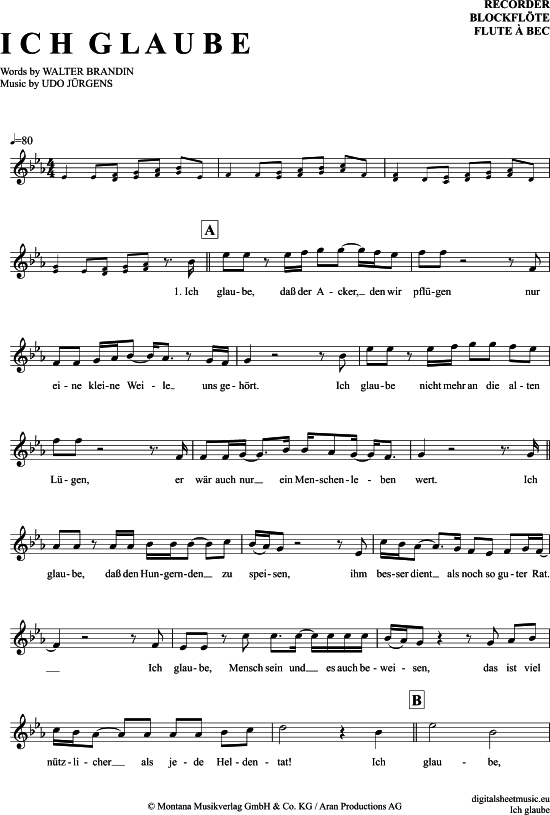 Product gallery: Page 1 of 4 Ich glaube , Jürgens, Udo, (recorder)