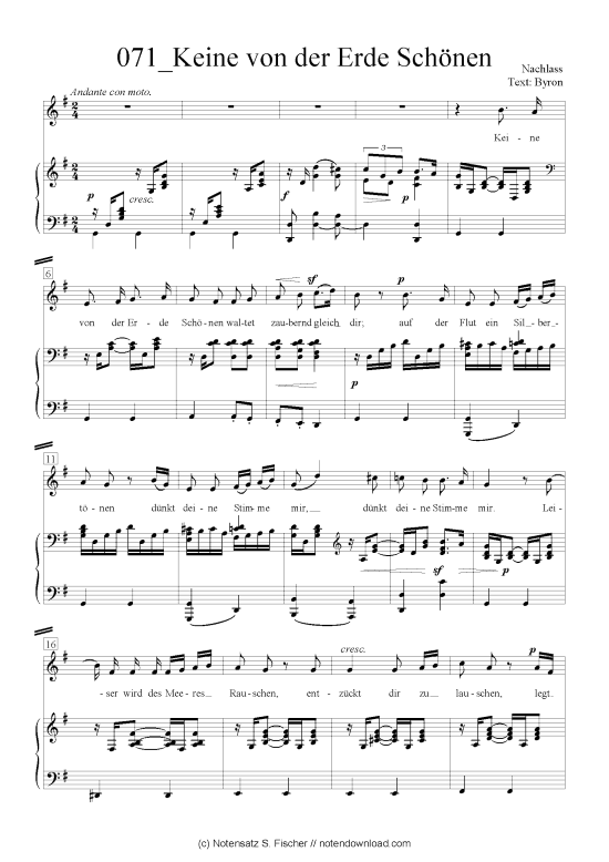 Product picture to: Keine von der Erde Schönen Felix Mendelssohn Bartholdy (1809-1947)