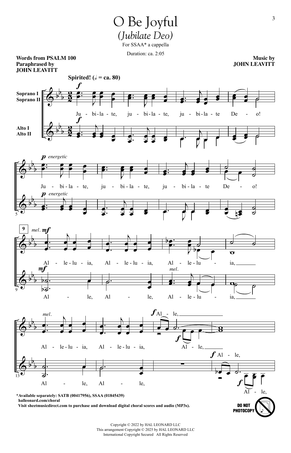 Produktgalerie: Seite 1 von 1 O Be Joyful (Jubilate Deo), John Leavitt, Chor