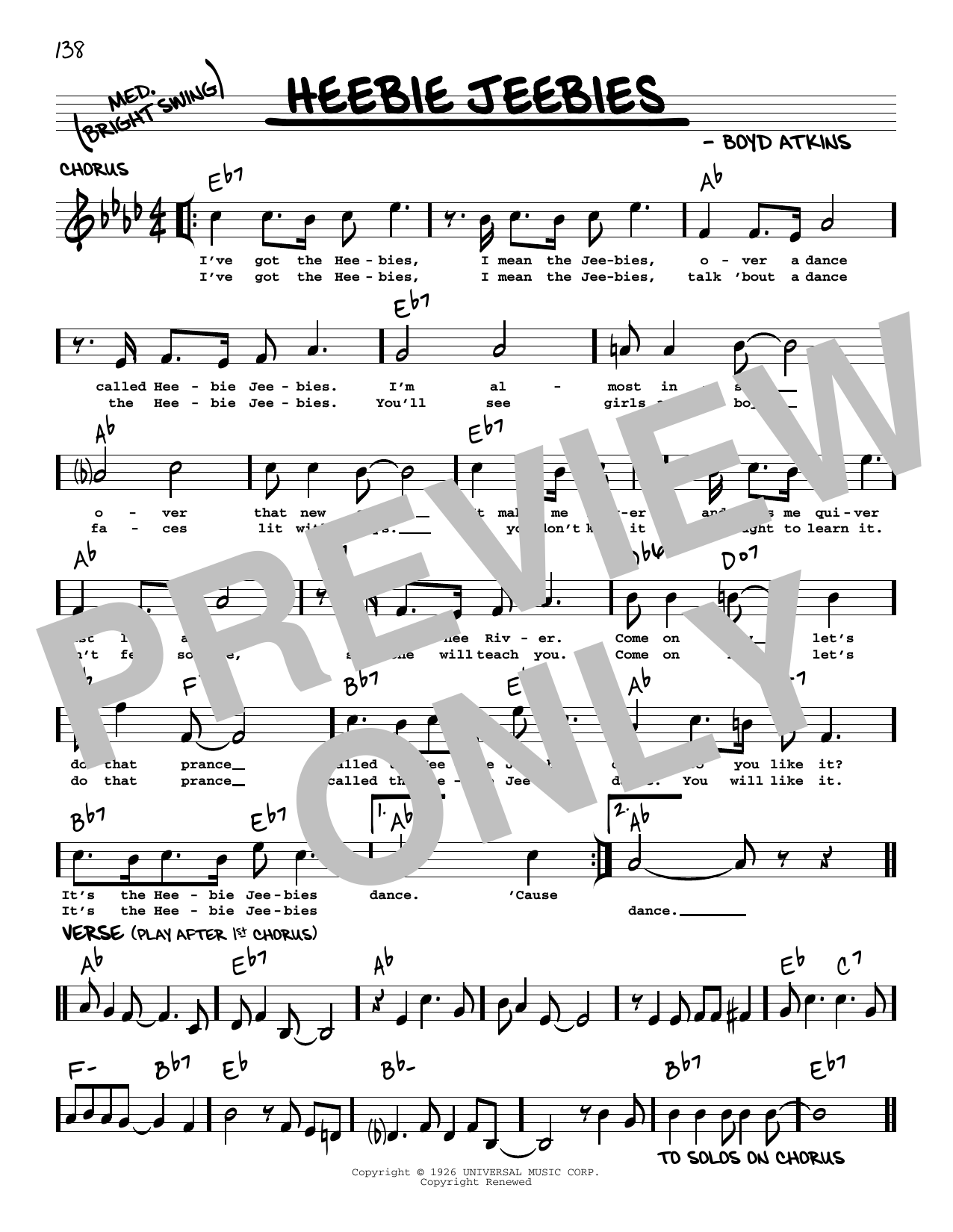 Produktbild zu: Heebie Jeebies (arr. Robert Rawlins)