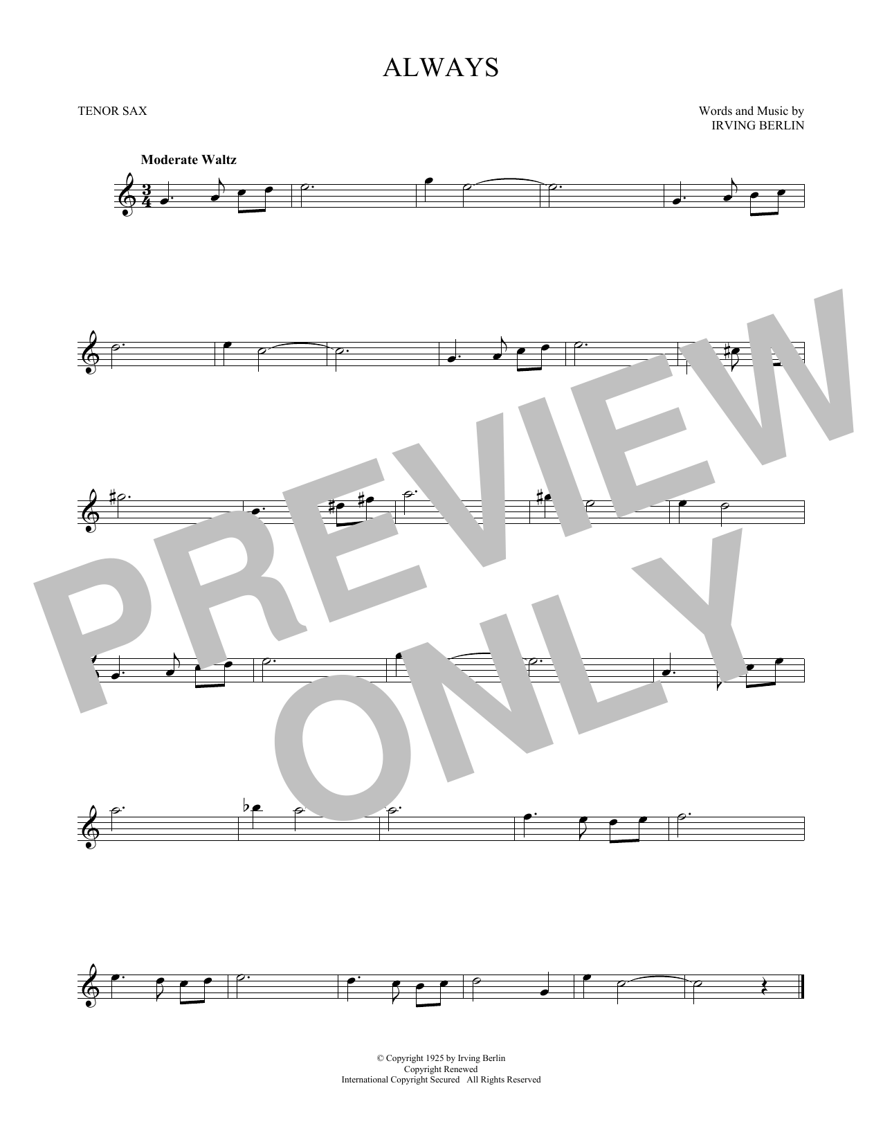 Product gallery: Page 1 of 1 Always, Irving Berlin