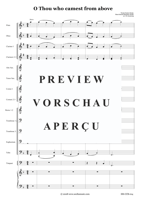 Produktgalerie: Seite 6 von 11 O thou who camest from above, , Gemischter Chor und Concert Band
