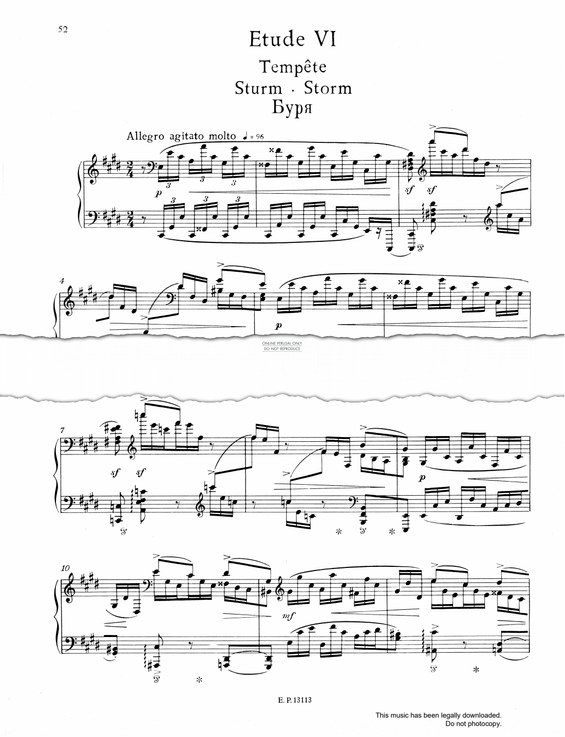Produktgalerie: Seite 1 von 1 Étude VI Tempête – Storm (from ‘12 Études d’exécution transcendante Op.11’), Sergei Lyapunov, Klavier