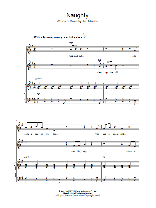 Produktbild zu: Naughty (from Matilda The Musical)