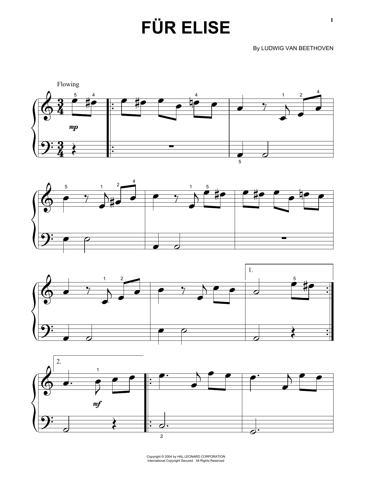 Produktgalerie: Seite 1 von 1 Fur Elise, WoO 59, Ludwig Van Beethoven, Klavier