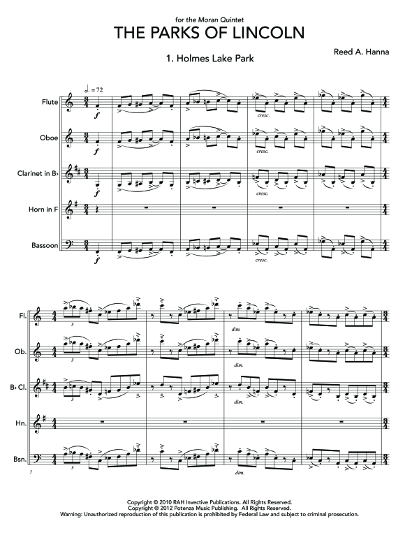 Produktgalerie: Seite 1 von 11 Parks of Lincoln, The, , (Holzbläser Quintett)